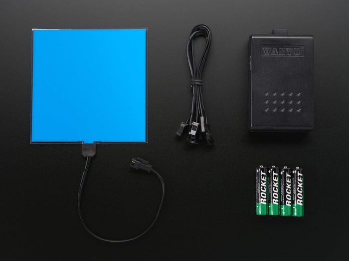 Electroluminescent (EL) Panel Starter Pack - 10cm x 10cm Blue [Discontinued] by The Pi Hut - The Pi Hut