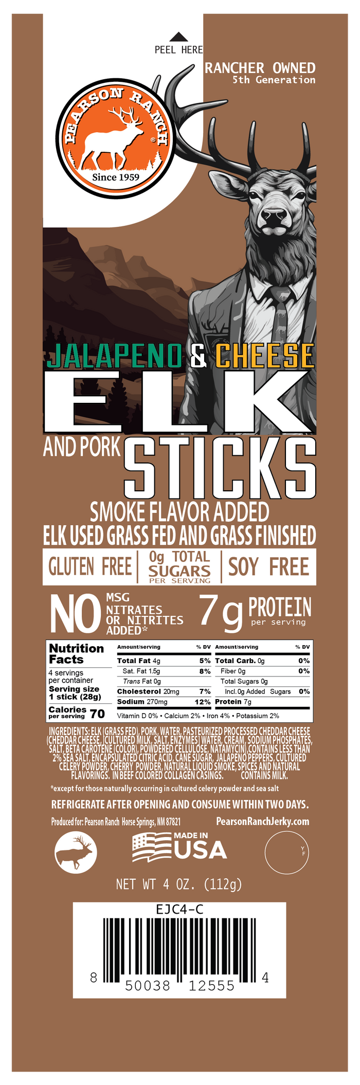 Elk Jalapeno & Cheese Snack Stick Multipack