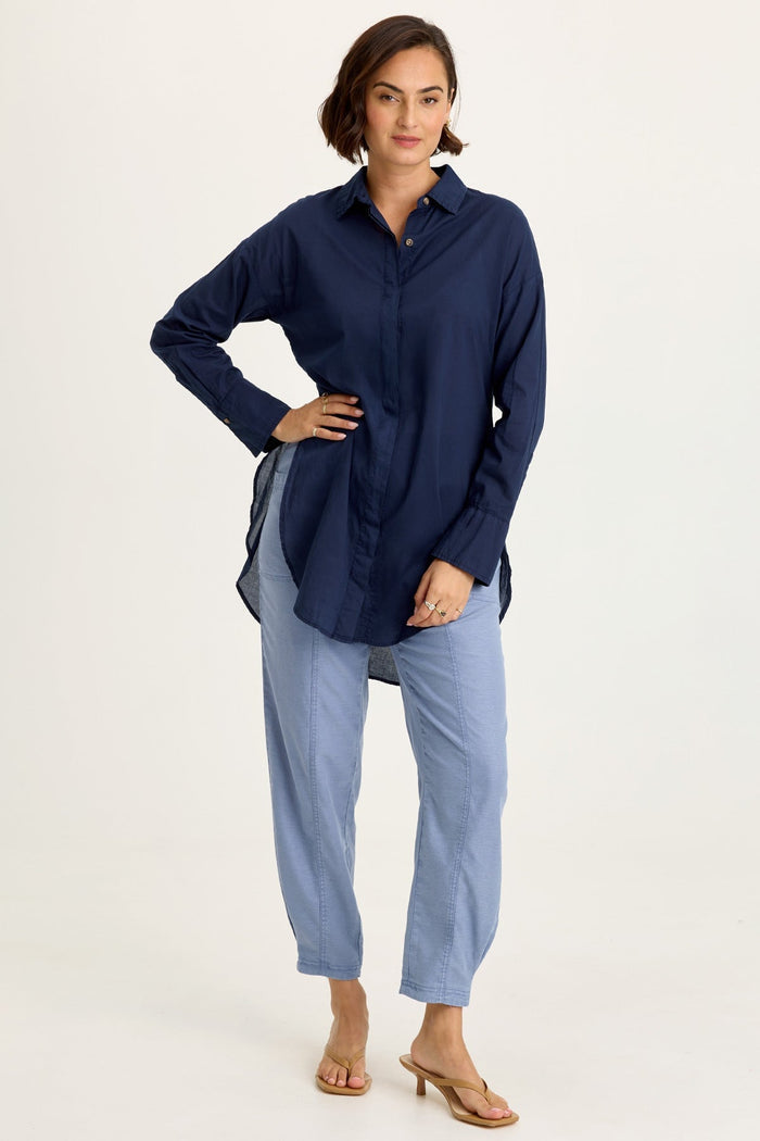 Wearables Ellard Voile High-Low Button-Up Blouse