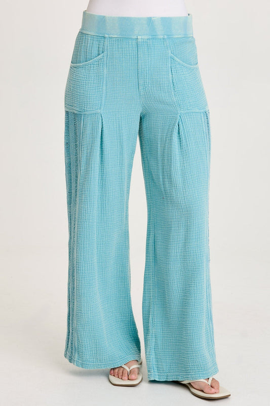 XCVI Elu Gauze Lace Trim Wide Leg Pant