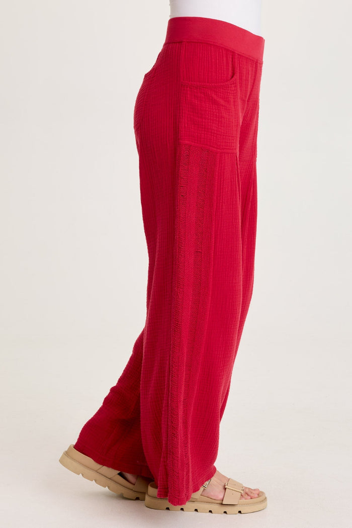 XCVI Elu Gauze Lace Trim Wide Leg Pant