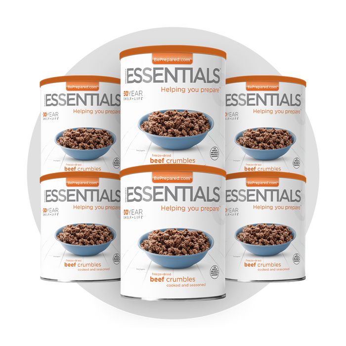 6 Pack of Freeze-Dried Beef Crumbles