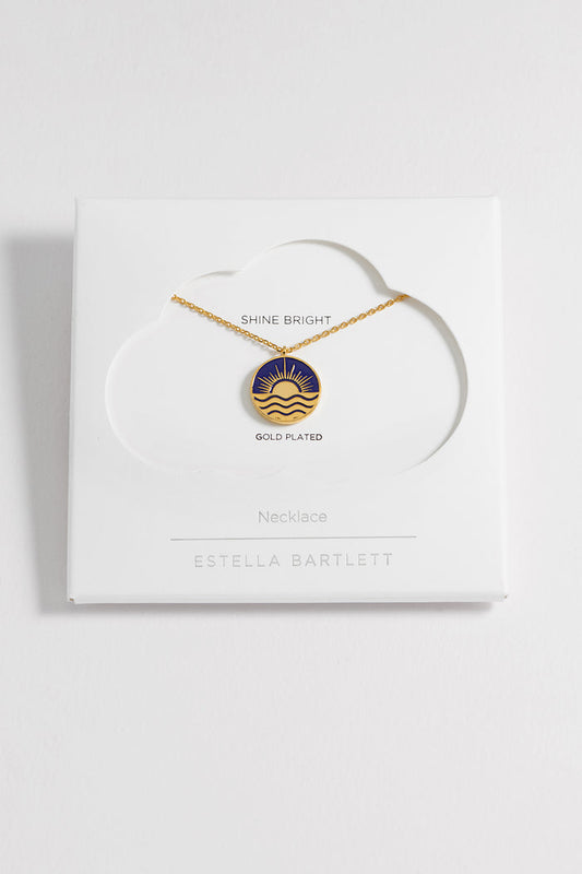 Enamel Sun Pendant Necklace