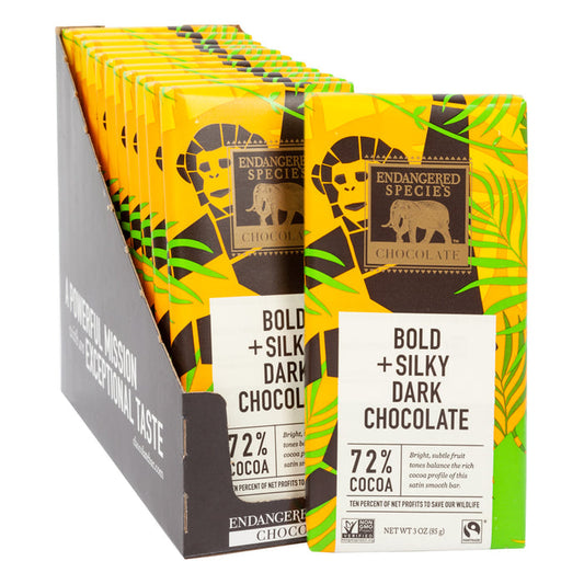 Endangered Species Bars Dark Chocolate 3oz - 12ct
