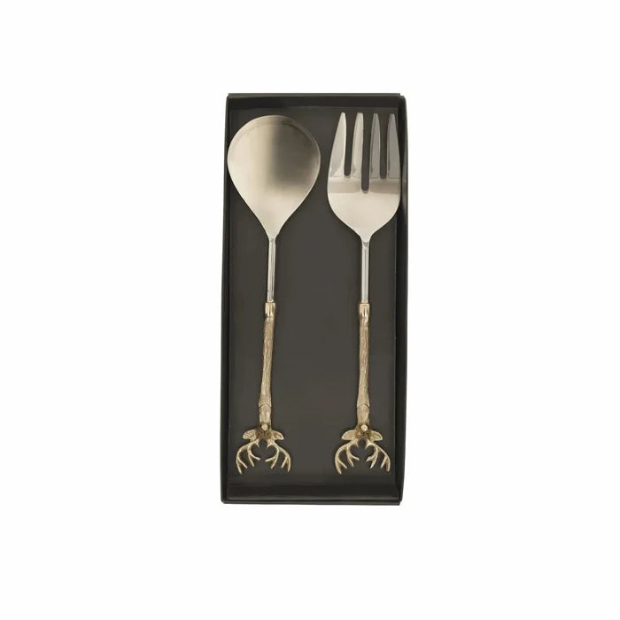 Ensemble de cuillères et fourchettes de service Karaca Roe, or