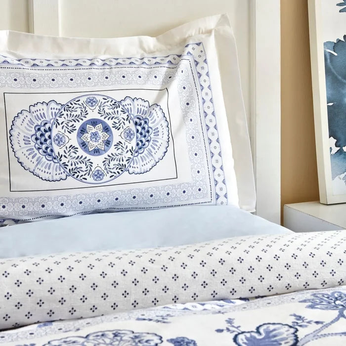 Ensemble Piqué Karaca Home Amar 100% coton, pour lit 2 personnes, blue
