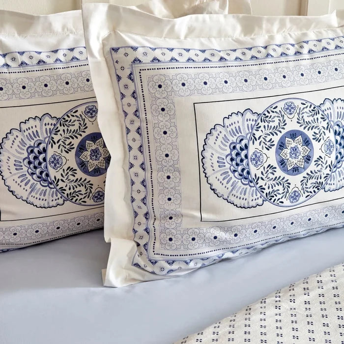 Ensemble Piqué Karaca Home Amar 100% coton, pour lit 2 personnes, blue