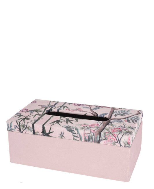 Excellent Houseware Tissue Box - Floral Pink With Green