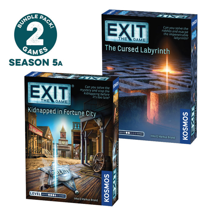 EXIT: The Game, Season 5a Two-Pack: The Cursed Labyrinth & Kidnapped in Fortune City Games Thames & Kosmos