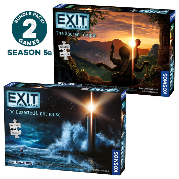 EXIT: The Game Season 5b With Jigsaw Puzzles 2-Pack | EXIT: The Sacred Temple & EXIT: The Deserted Lighthouse Games Thames & Kosmos
