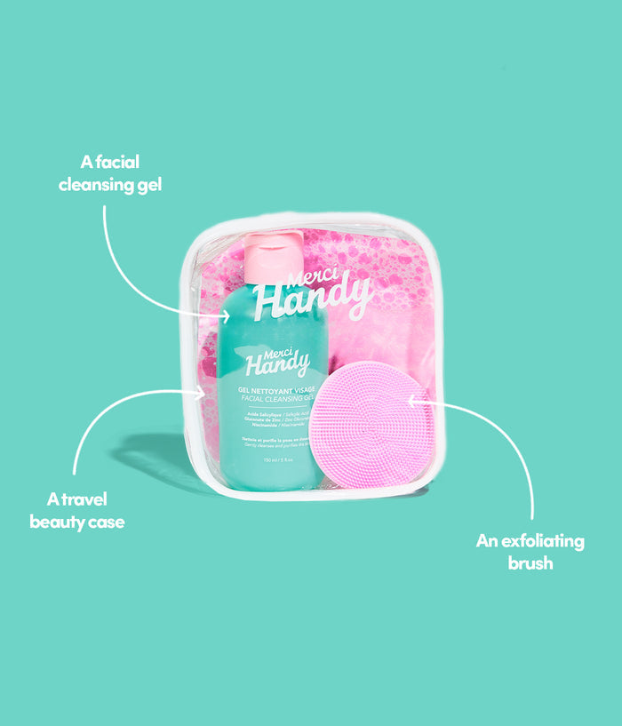 Facial cleansing gel + exfoliating brush