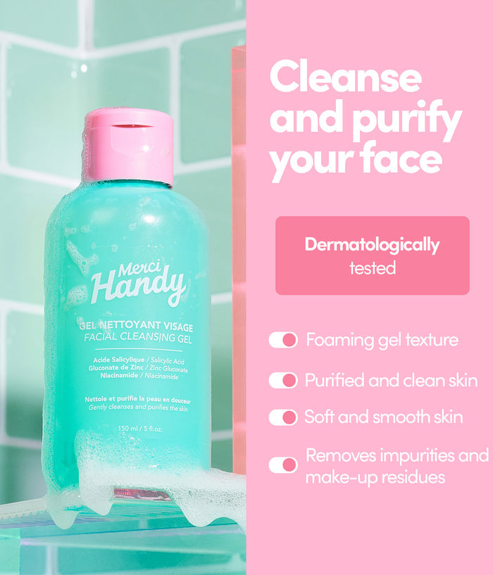 Facial cleansing gel + exfoliating brush