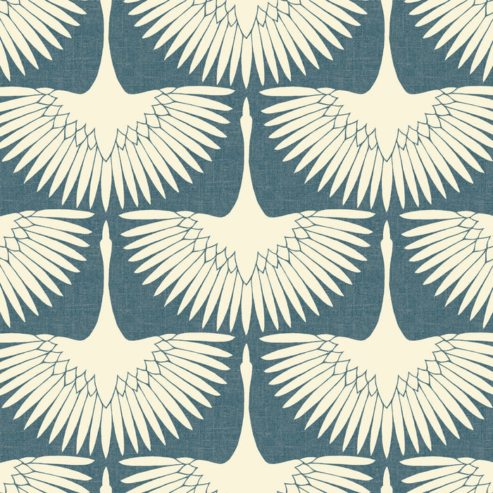 SINGLE ROLL / Denim Blue Scallops