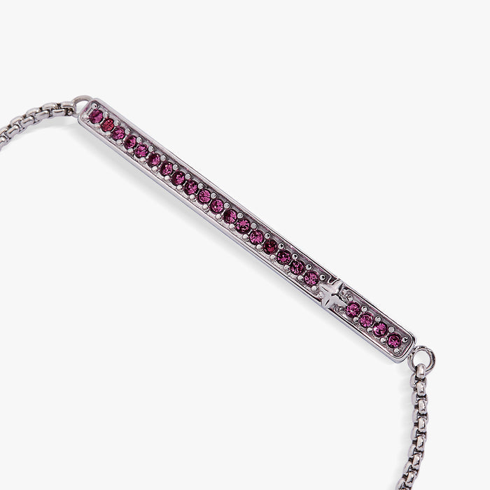 February Everyday Birthstone Pave Bolo Bracelet
