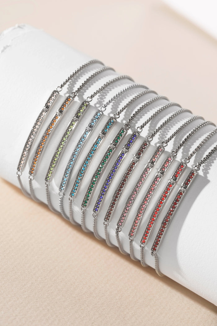 February Everyday Birthstone Pave Bolo Bracelet