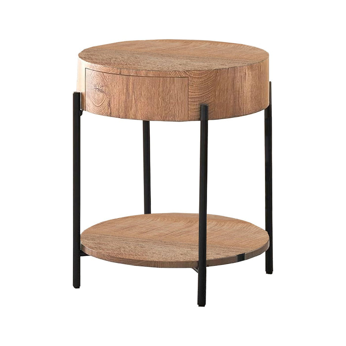 Felled Round Side Table 460mm - American Oak by Woodstock -Home Living Store - -