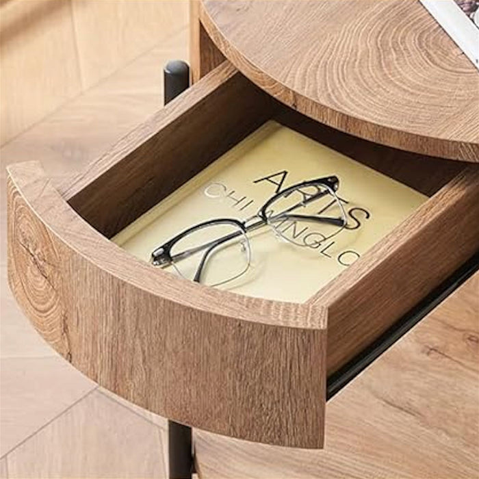Felled Round Side Table 460mm - American Oak by Woodstock -Home Living Store - -
