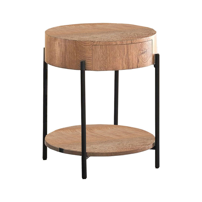 Felled Round Side Table 460mm - American Oak by Woodstock -Home Living Store - -