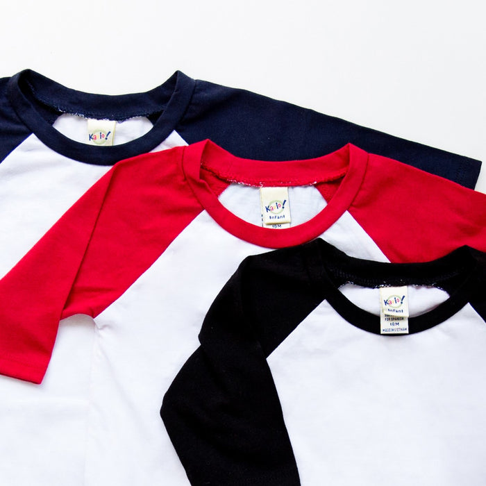 "Five" Red Design 5th Birthday Baseball Raglan