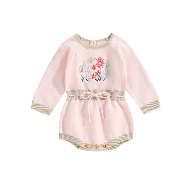 FLOWER FIELD Knitted Romper