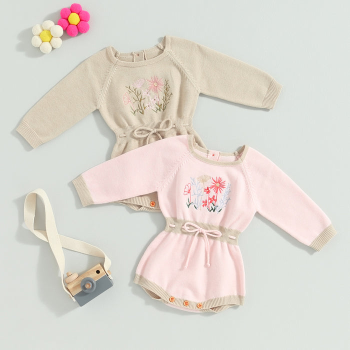 FLOWER FIELD Knitted Romper