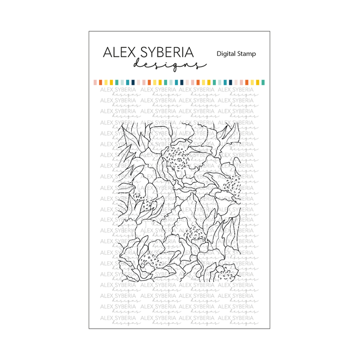 Flower Garden Digital Stamp