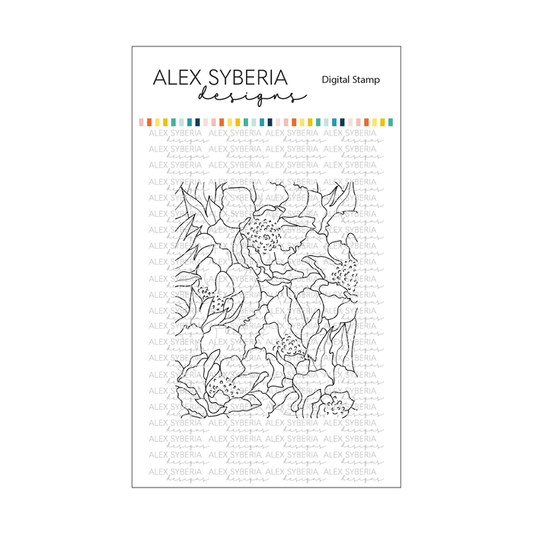 Flower Garden Digital Stamp