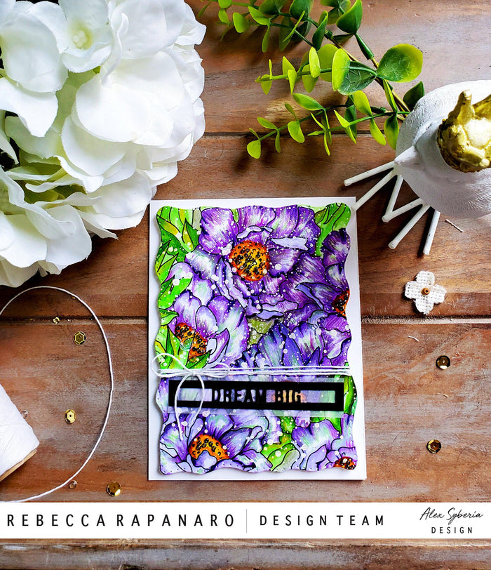 Flower Garden Digi A2 Card Panel Stamp - Alex Syberia Designs