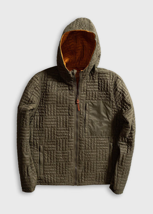 Men’s nylon Fujitrek jacket with heavy duty zipper and adjustable hood, lightweight weather resistant outerwear with zip chest pockets and hand warmer pockets