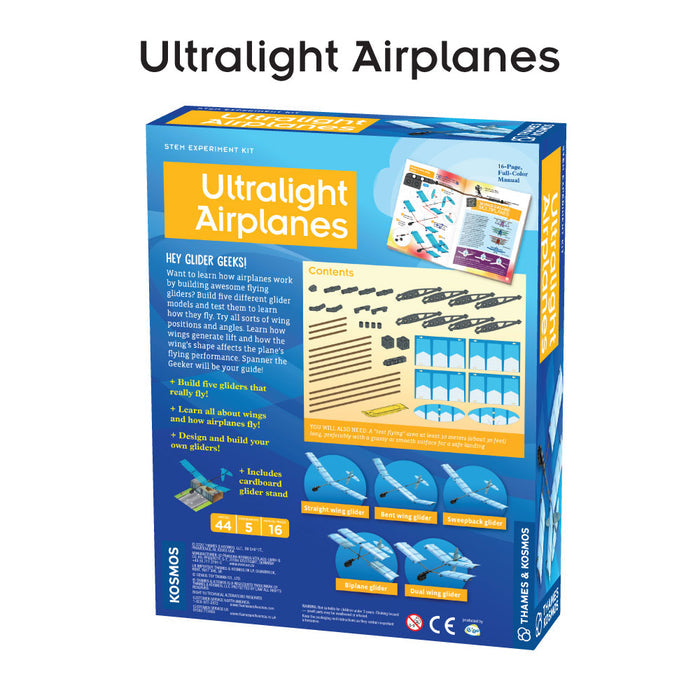 Fun & Educational Engineering 3-Pack. Ultralight Airplanes, Rubber Band Racers, and Solar-Powered Rovers STEM Thames & Kosmos
