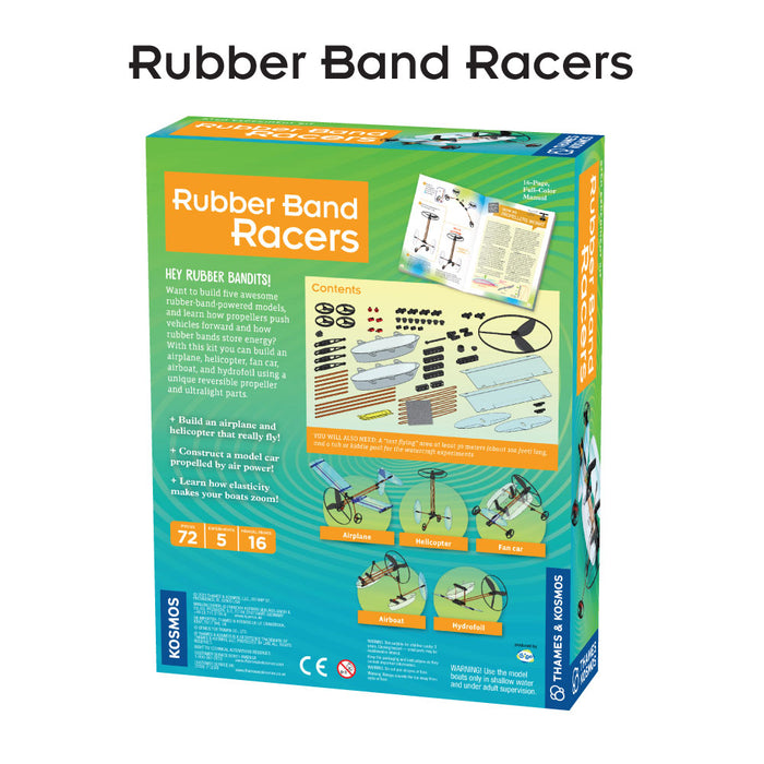 Fun & Educational Engineering 3-Pack. Ultralight Airplanes, Rubber Band Racers, and Solar-Powered Rovers STEM Thames & Kosmos
