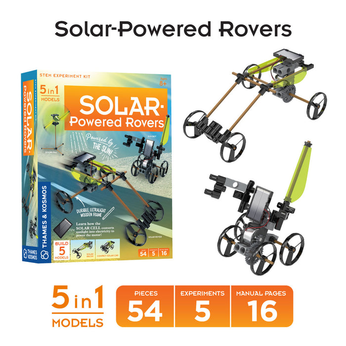 Fun & Educational Engineering 3-Pack. Ultralight Airplanes, Rubber Band Racers, and Solar-Powered Rovers STEM Thames & Kosmos