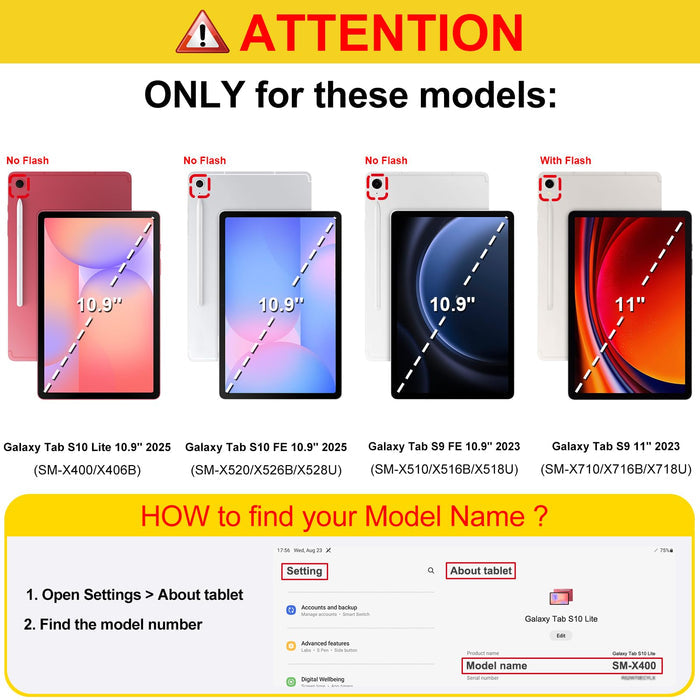 Galaxy Tab S10 Lite 2025/ Tab S10 FE 5G 10.9" /Galaxy Tab S9 FE 5G 10.9"/Galaxy Tab S9 11" Multi-Angle Viewing Rugged Case | Fintie