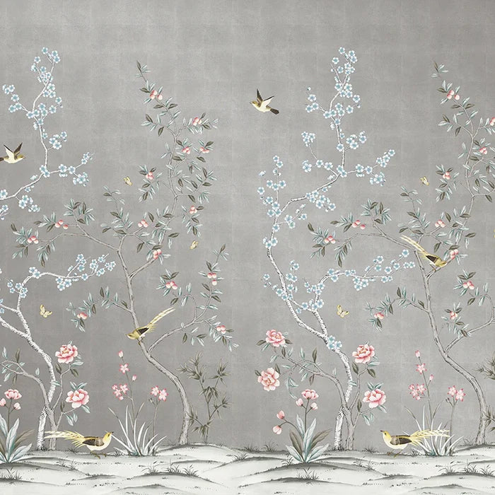 SQUARE FOOT / Metallic Silver Blooms