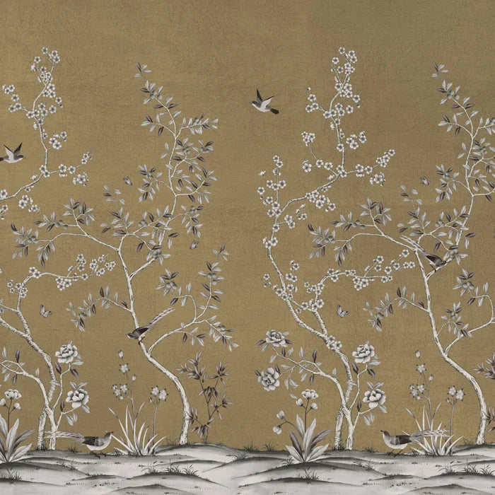 SQUARE FOOT / Metallic Antique Gold Blooms