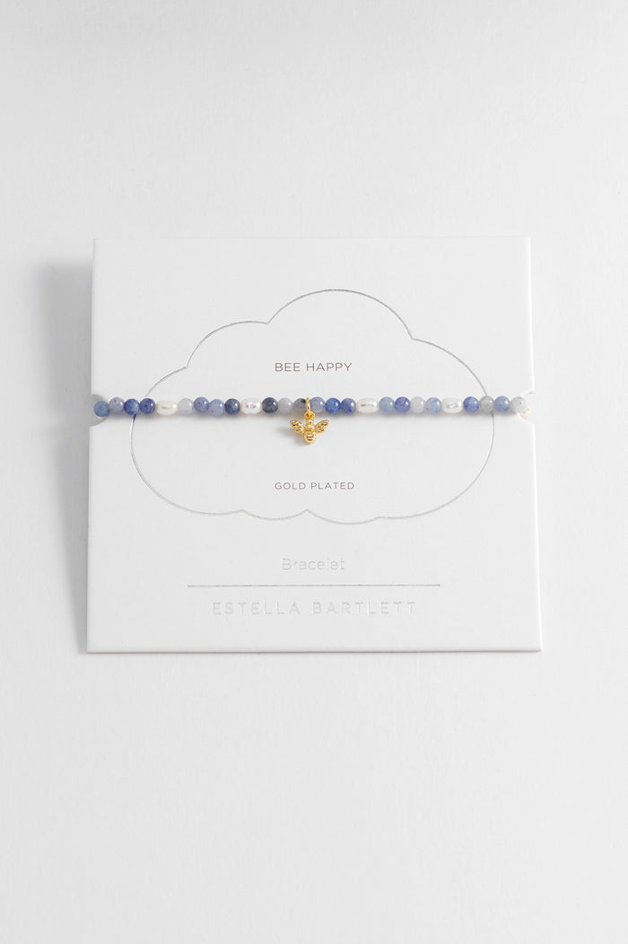 Gemstone Pearl Bee Bracelet