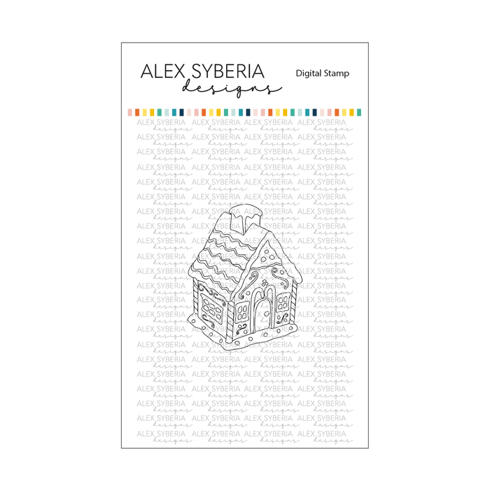 Gingerbread House Digital Stamp