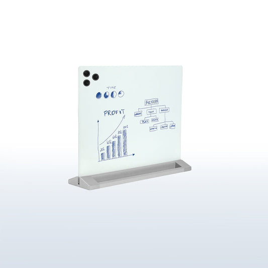 Desktop whiteboard with magnets