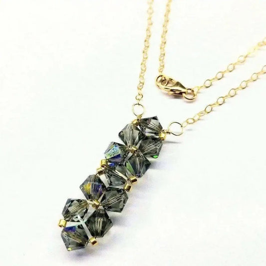 AMD1104 Gold Vertical Beaded Crystal Bar Necklace AlexaJewelryNecklace$ 64.00Alexa Martha Designs