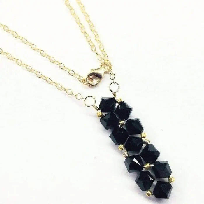 AMD1104 Gold Vertical Beaded Crystal Bar Necklace AlexaJewelryNecklace$ 64.00Alexa Martha Designs
