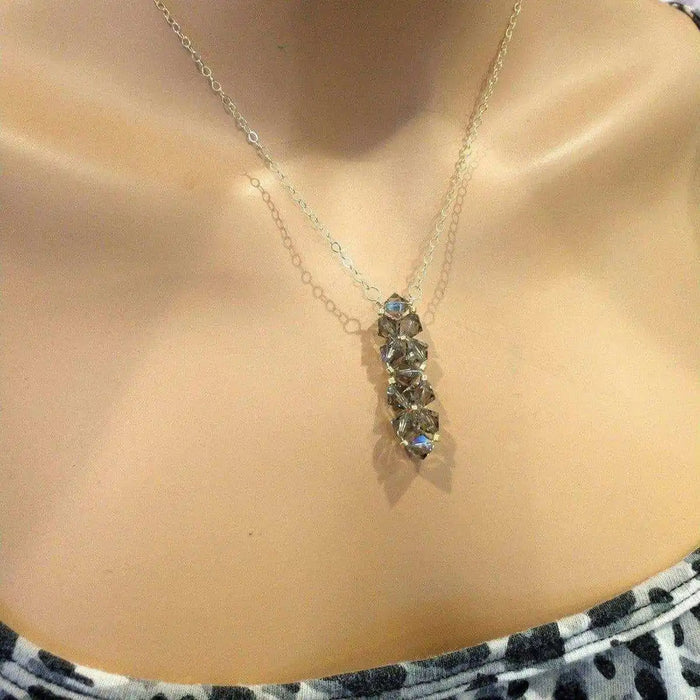 AMD1104 Gold Vertical Beaded Crystal Bar Necklace AlexaJewelryNecklace$ 64.00Alexa Martha Designs