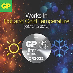 GP Coin Batteries CR2032 3V Coin Lithium Batteries 4 Pack | DL2032