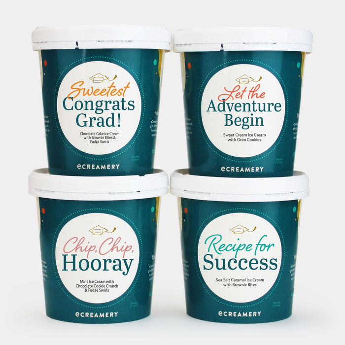 Photo of eCreamery's Graduation 4 pint ice cream gift