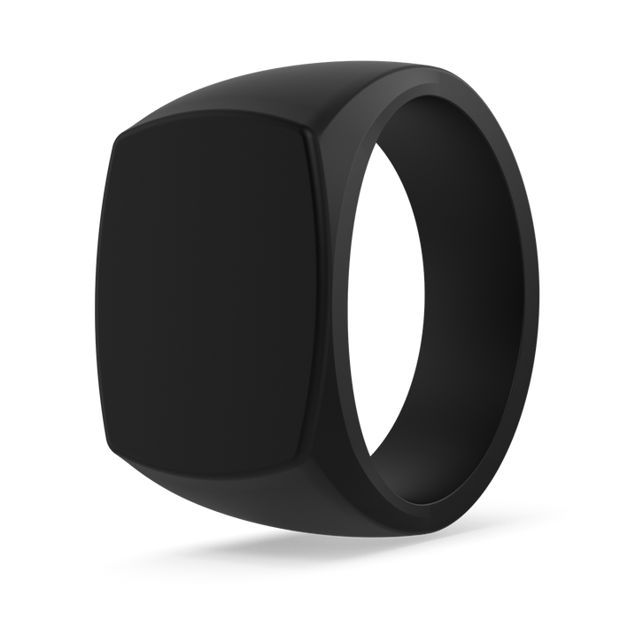 Grand Signet Silicone Ring - Obsidian