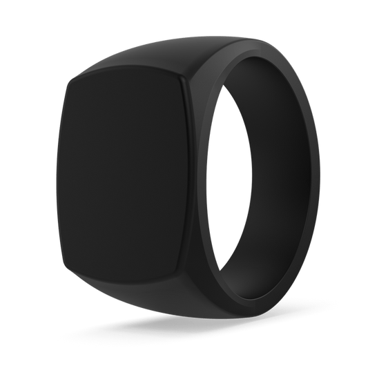 Grand Signet Silicone Ring - Obsidian