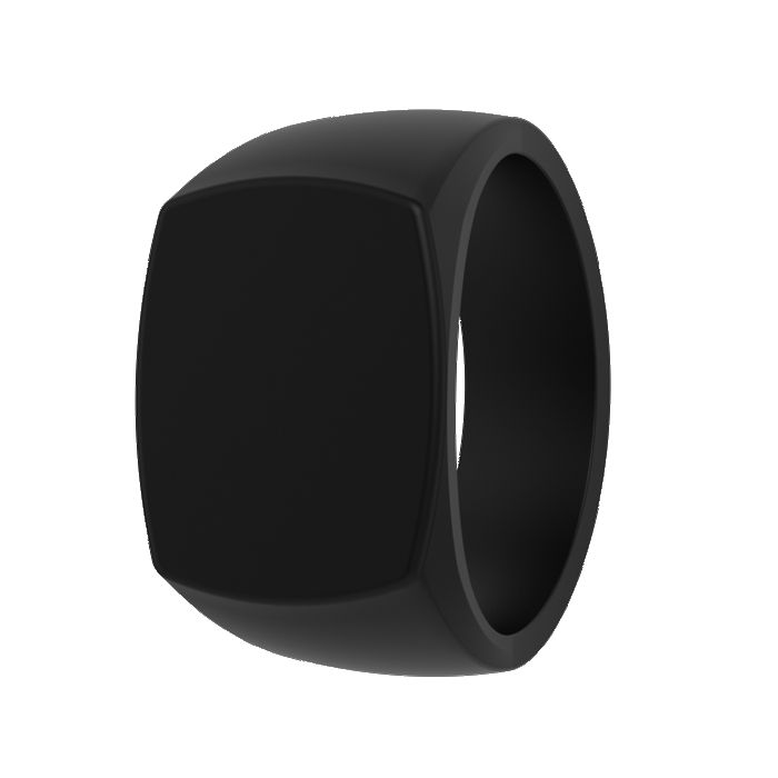 Grand Signet Silicone Ring - Obsidian