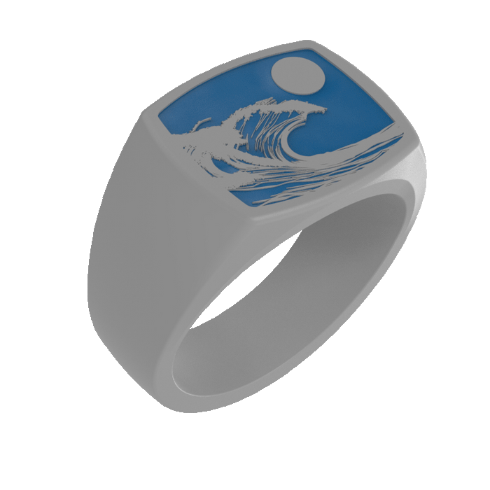 Grand Signet Silicone Ring - Tidal Surge