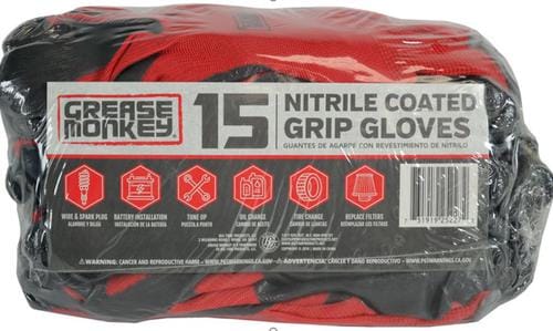 Grease Monkey Nitrile-Coated Work Glove 15 Units  Grease Monkey Nitrile-Coated Work Gloves are perfect for a variety of jobs-441187 Hannah's Variety Store
