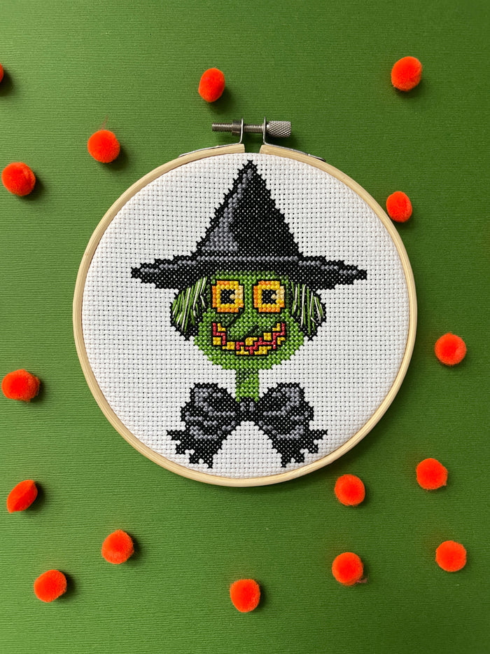 Green Witch Counted Cross Stitch Leaflet