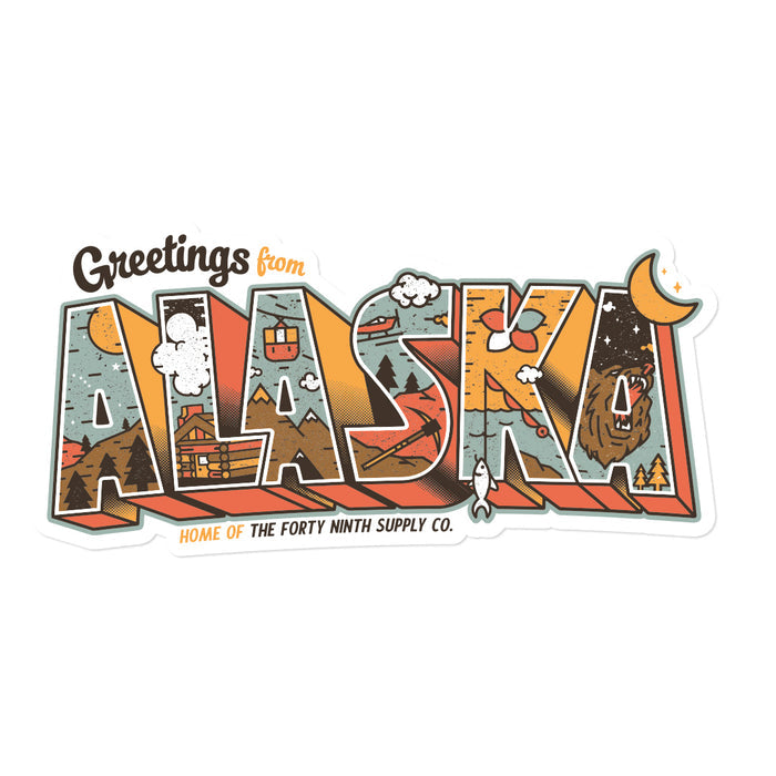 Greeting From Alaska Sticker